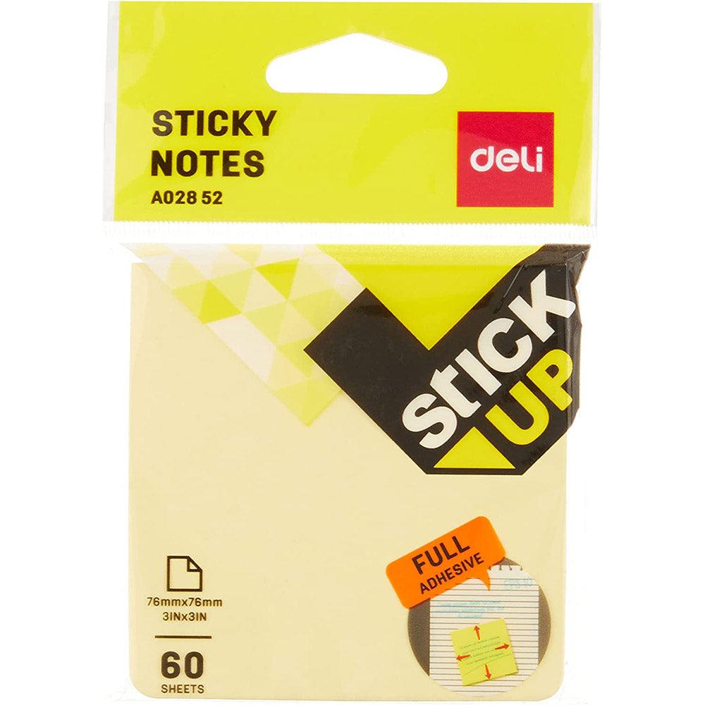 Deli EA02852 Full Adhesive Sticky Notes, 76 x 76mm 60 Sheets