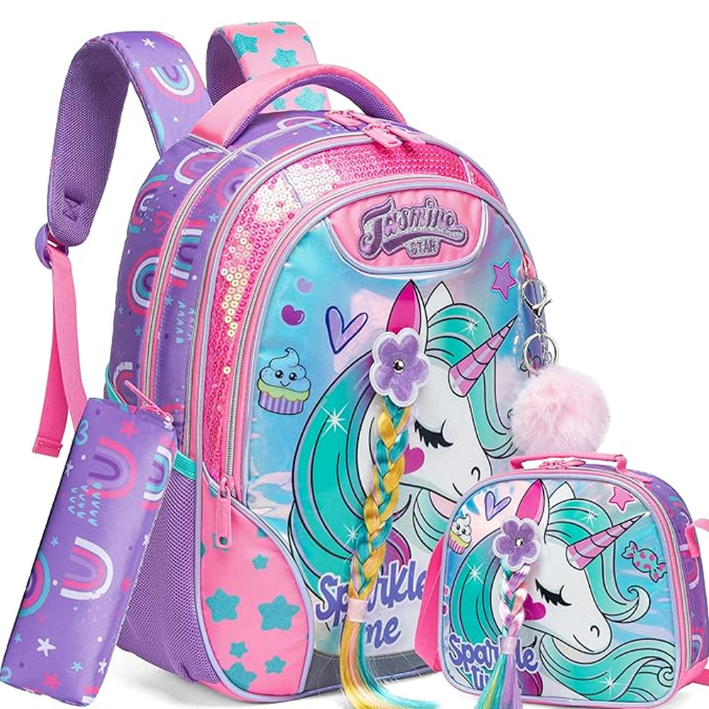 (NET) Unicorn Backpack For Girls Set Of 3 Pcs Lebanon