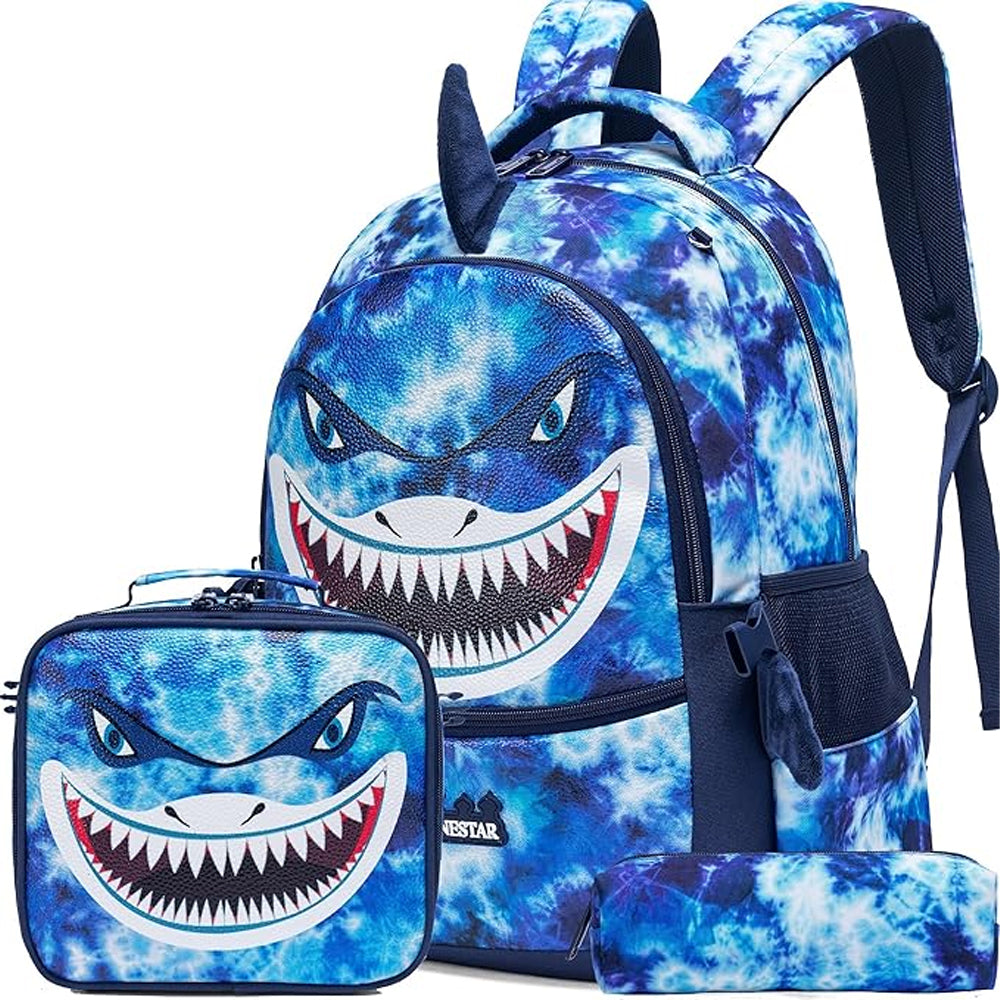 (NET) Shark Backpack With Lunch Box & Pencil Case Lebanon