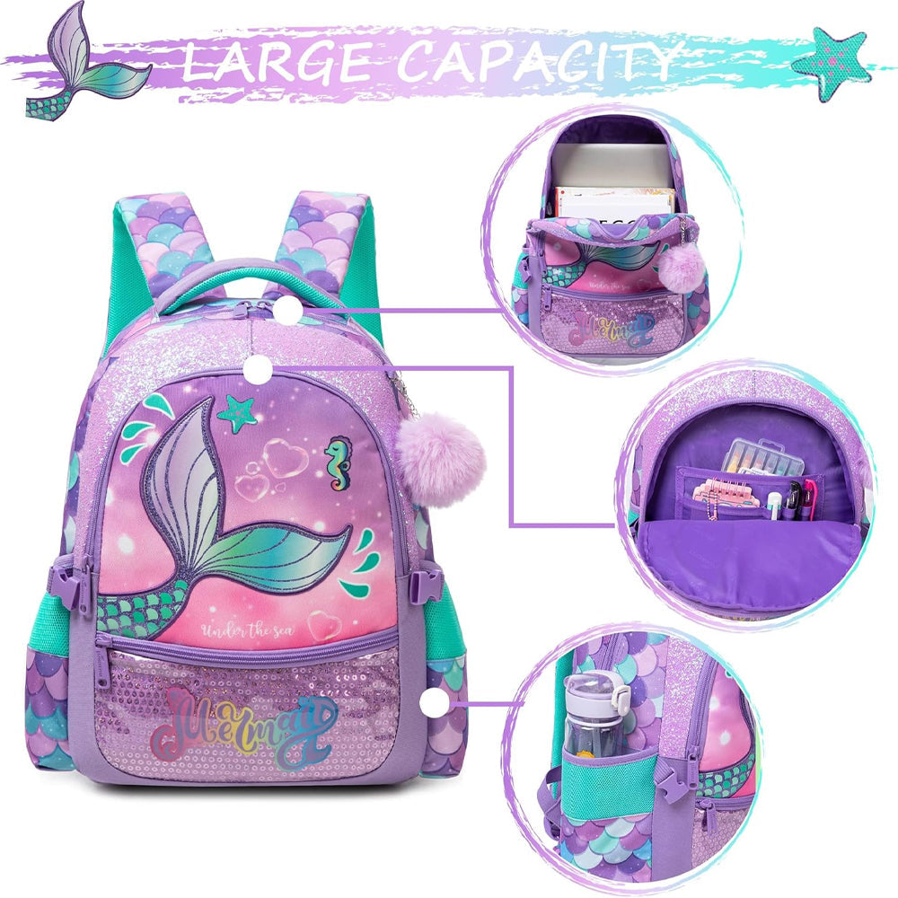 (NET) Mermaid Backpack With Lunch Box & Pencil Case Lebanon