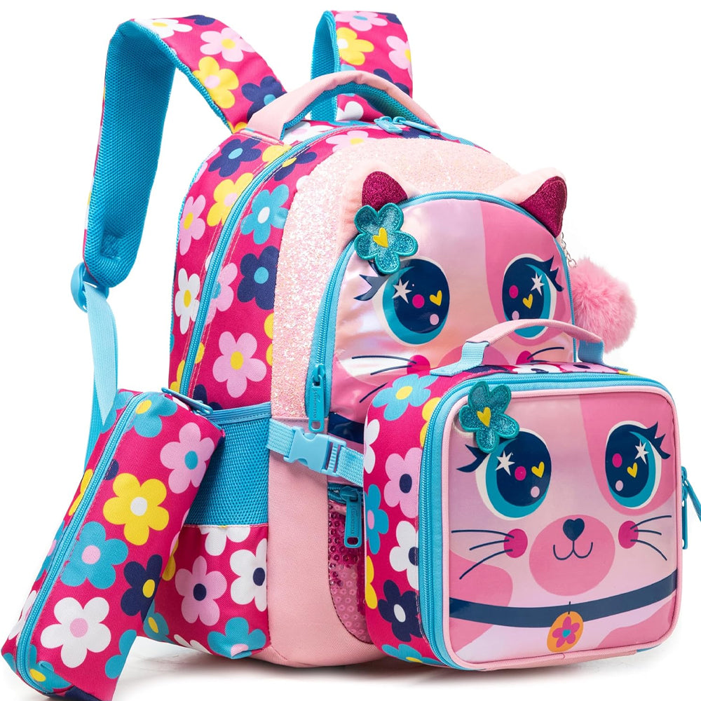 (NET) Cat Backpack With Lunch Box & Pencil Case Lebanon