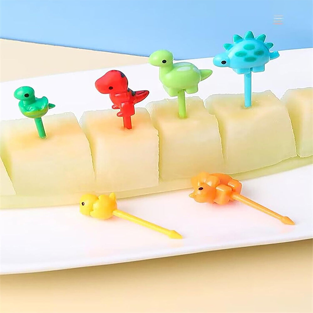 (net) Mini Forks Animal Food Picks for Kids 6 pcs