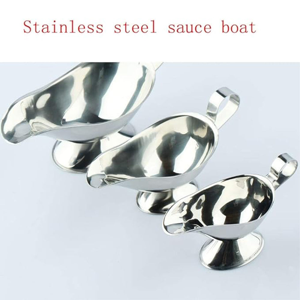 (net) Stainless Steel Sauce Gravy Boat Size L