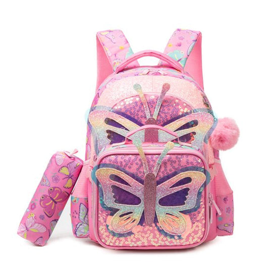 (NET) Butterfly Backpack With Lunch Box & Pencil Case Lebanon