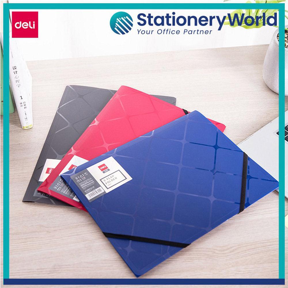 Deli E39621 3-Flap Elastic Folder A4