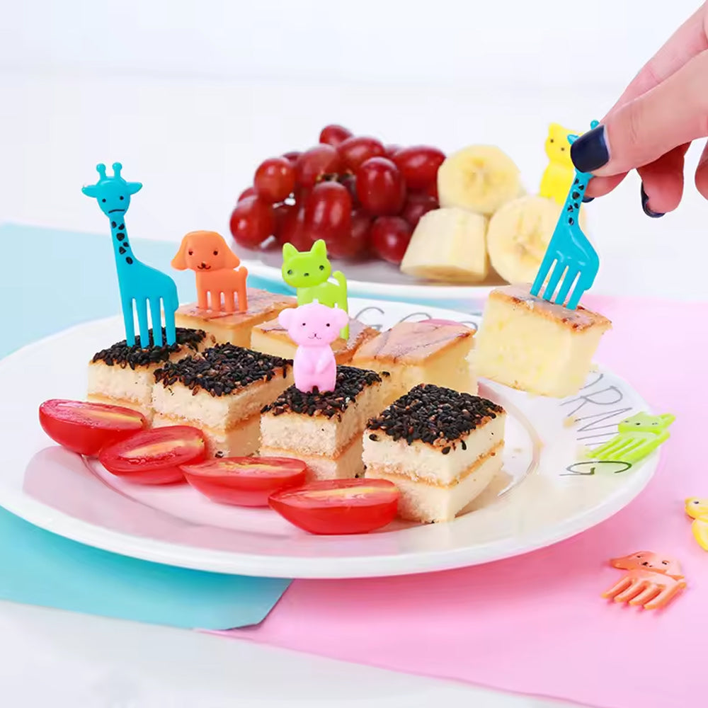(net) Mini Kids Animal Food Fruit Picks Forks