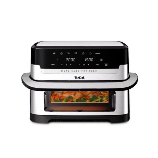 Tefal EY922DG1 Tefal Easy Fry EY922DG1 9L Flex Drawer Dual Air Fryer Silver