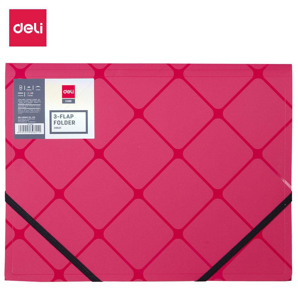 Deli E39621 3-Flap Elastic Folder A4
