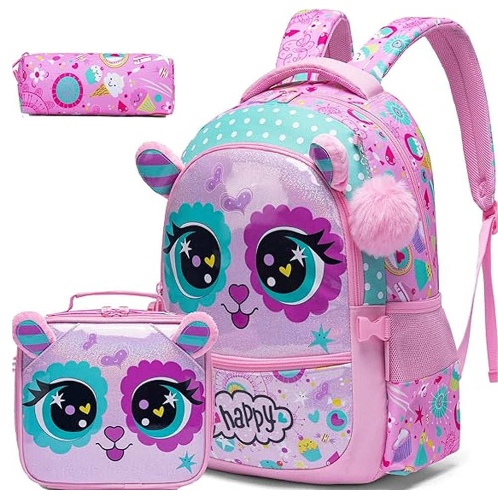 (NET) Rose Cat Backpack With Lunch Box & Pencil Case Lebanon
