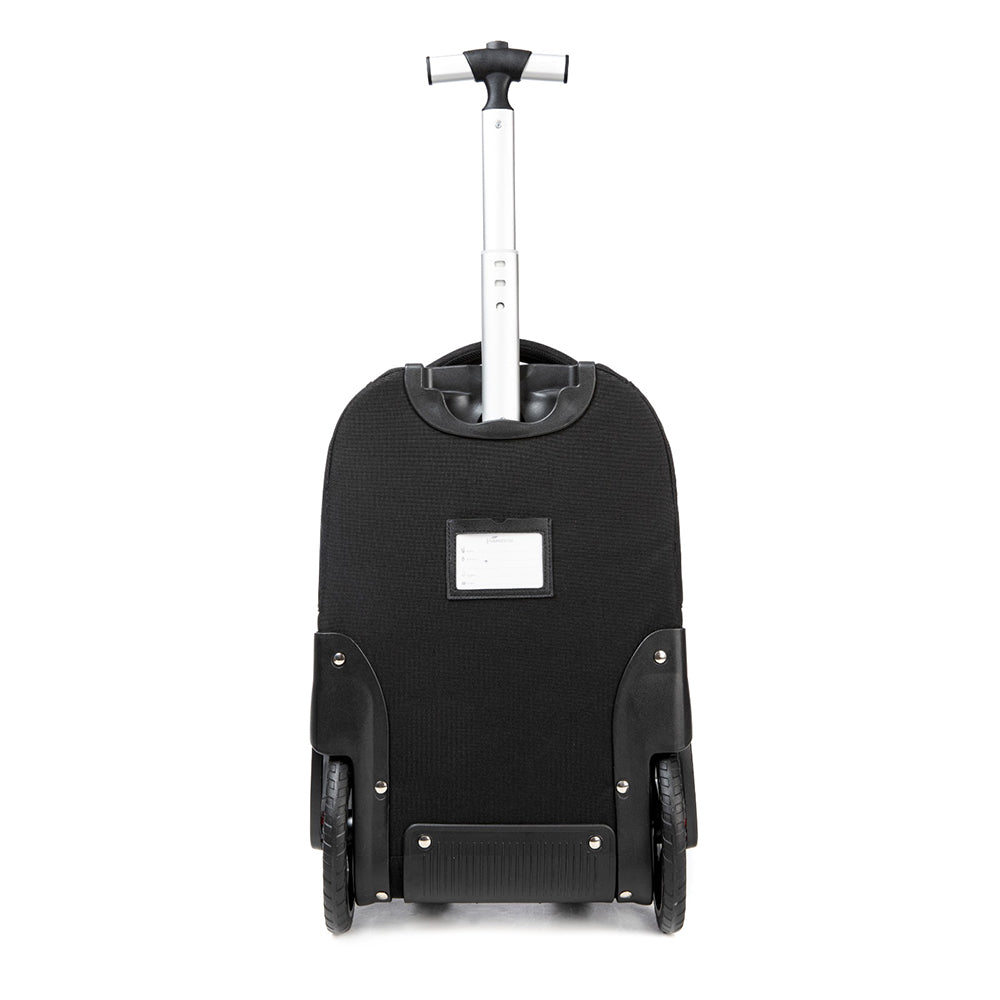 (NET) Black Backpack Trolley Bag 3 Pcs