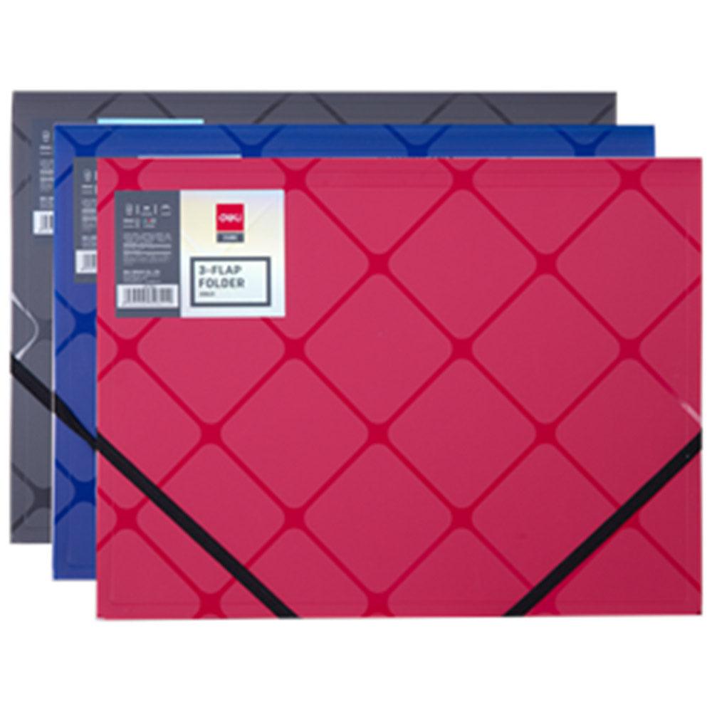 Deli E39621 3-Flap Elastic Folder A4