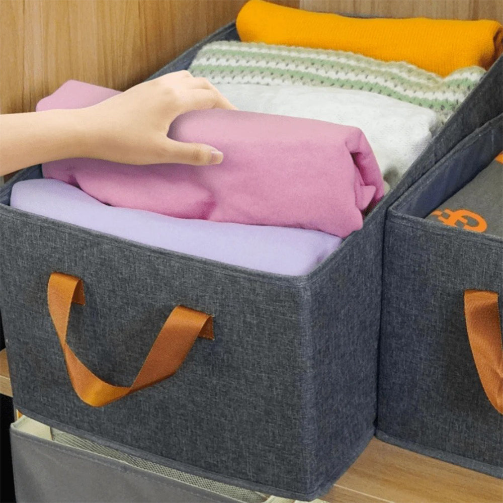 (Net) Cationic Steel Frame Storage Box, Foldable Portable Cloth Clothes Organizer Basket 40x28x18 cm