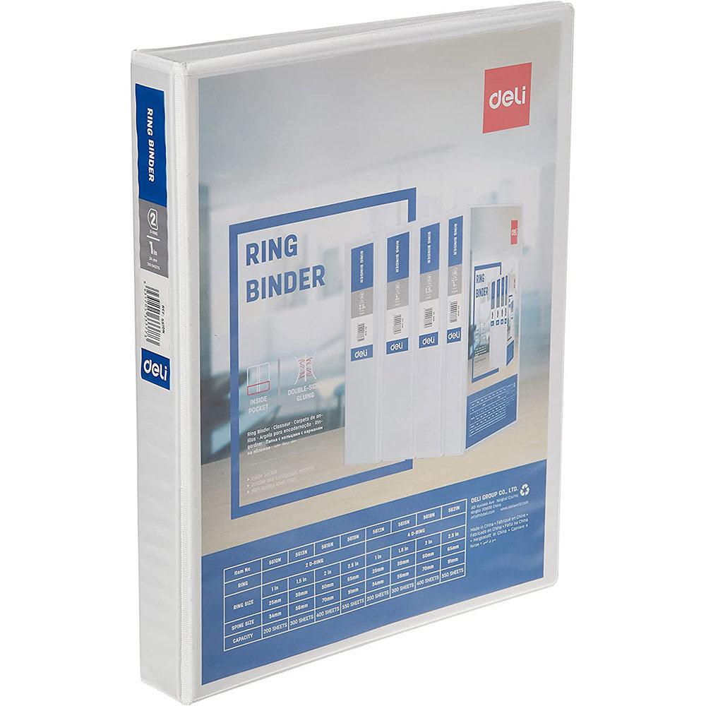 DELI E5610N 1-Inch A4 2-Holes D-Rings Ring Binder