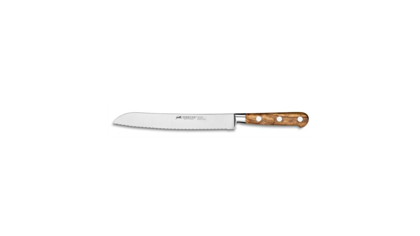 BREAD KNIFE 9 IN – OLIVE WOOD HANDLE BY SABATIER