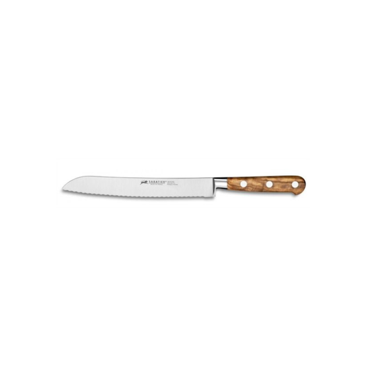 BREAD KNIFE 9 IN – OLIVE WOOD HANDLE BY SABATIER