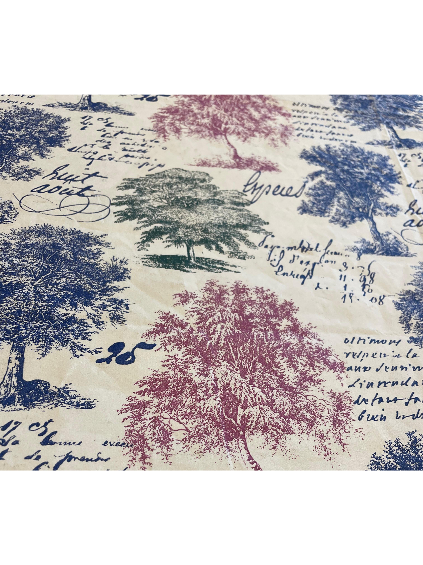Premium Linen-like Throwable Tablecloth with Colorful Trees Design – 138×220 cm