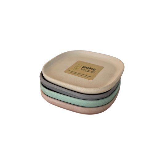 Point-Virgule Small Square Bamboo Fiber Dish Blush -9,6×9,6×1,2cm