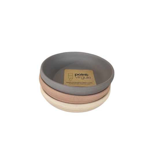 Point-Virgule Small Round Bamboo Fiber Dish Blush – 9.2x2cm