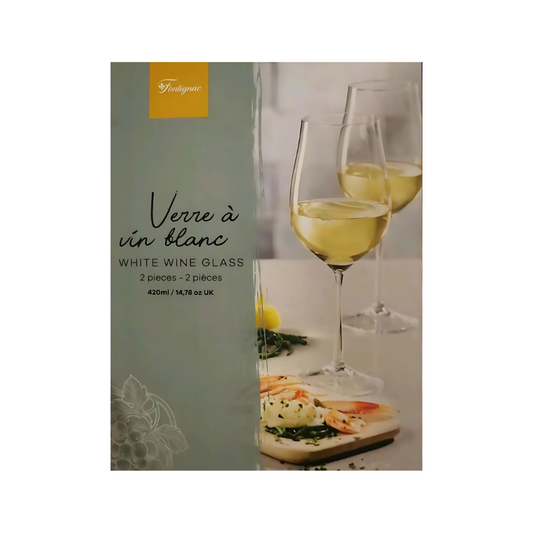 Set of 2 White Wine Glasses ” 420ml” by Fontignac