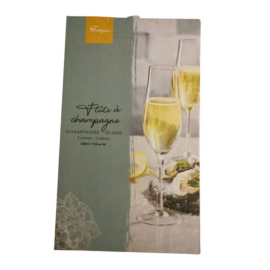 Set of 2 Champagne Crystalline Glasses "220ml" by Fontignac
