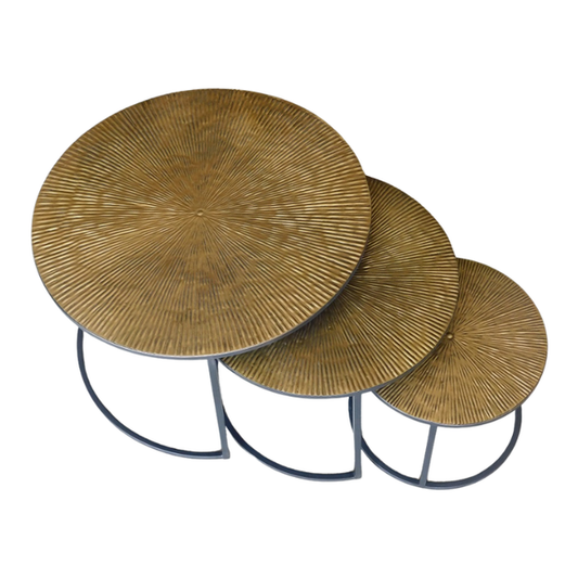 Houten Metal Side Table (Brass Gold) – set of 3 pieces by Mysons