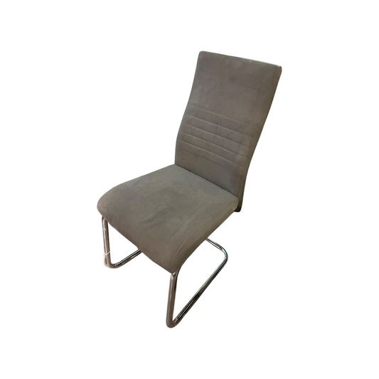 Brown Dining Chair with Chrome Legs(displayed)