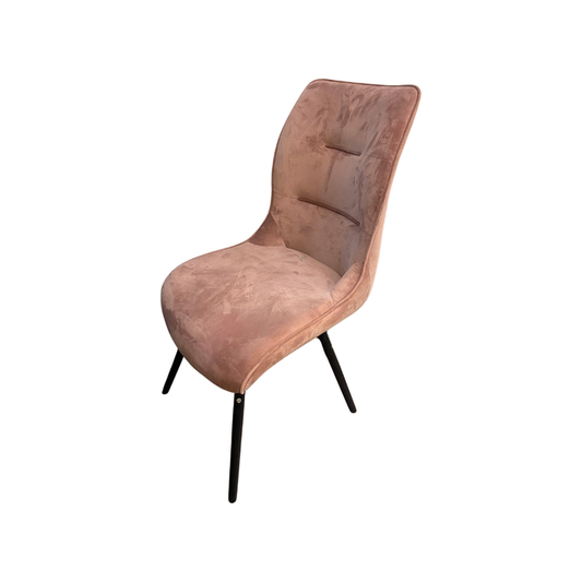 Pink Velvet Dining Chair with Black legs