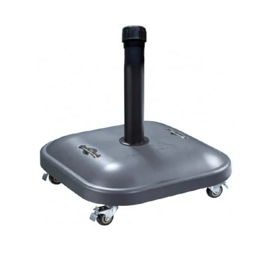 Concrete Square Grey Parasol Base with Wheels