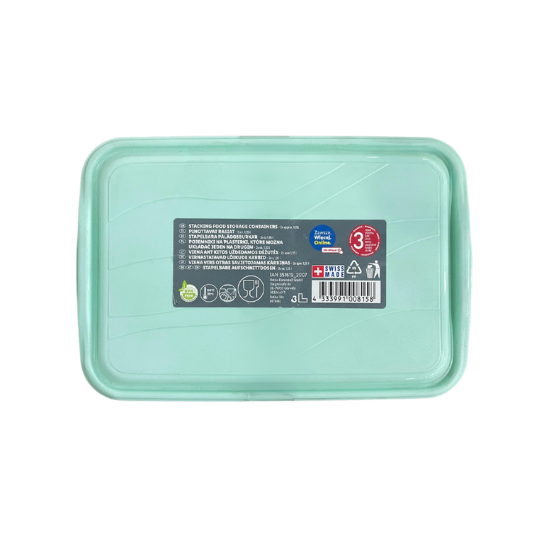 Stacking Food Storage Boxes, 2x 1.35L
