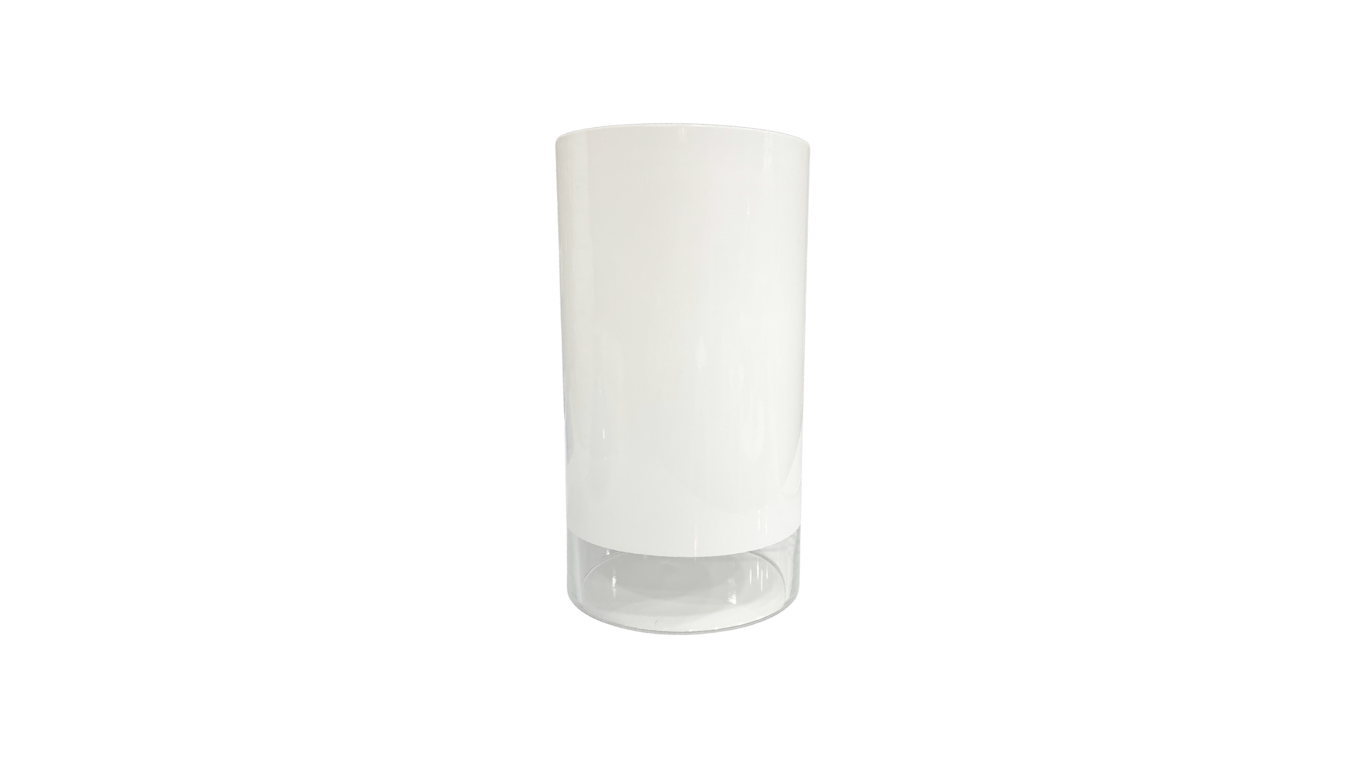 Small White Glass & Transparent Table Lamp