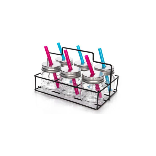 Set of 6 Glass Shot Glasses With Straw by Cucina & Tavola