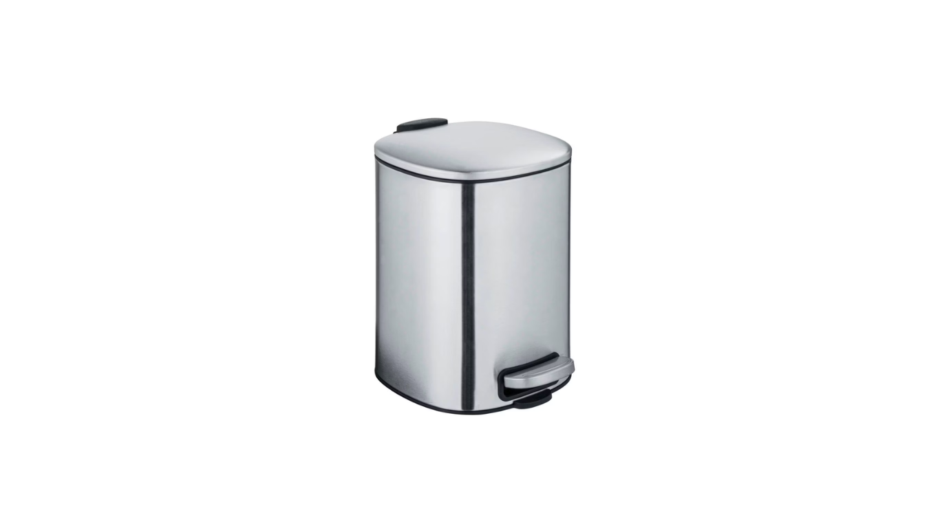 Waste bin ALASSIO Easy-Close stainless steel 5L by Wenko.de