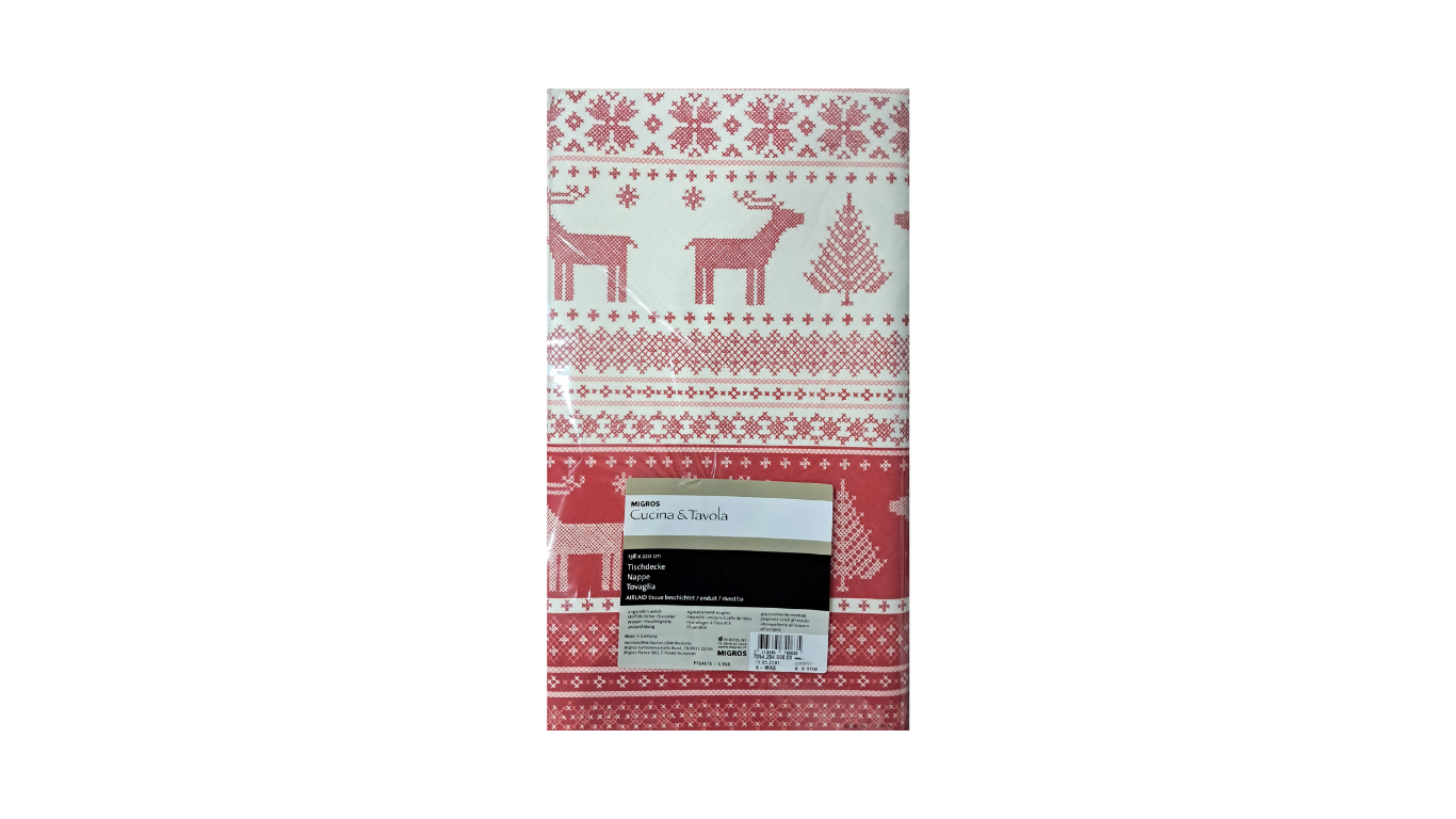 Christmas-Tablecloth, Red (138x220 cm)