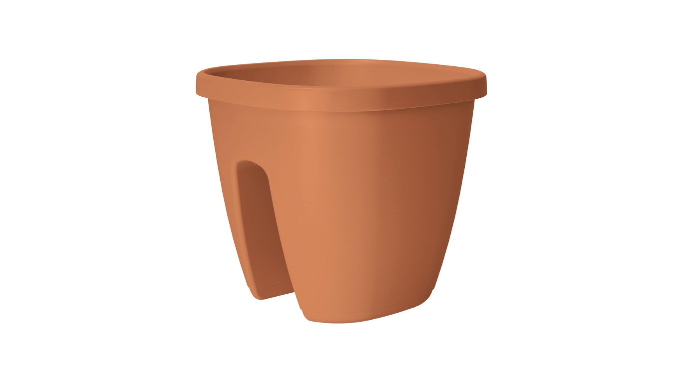 Emsa Railing Pot for the Balcony – self-watering system – Terracotta -517468
