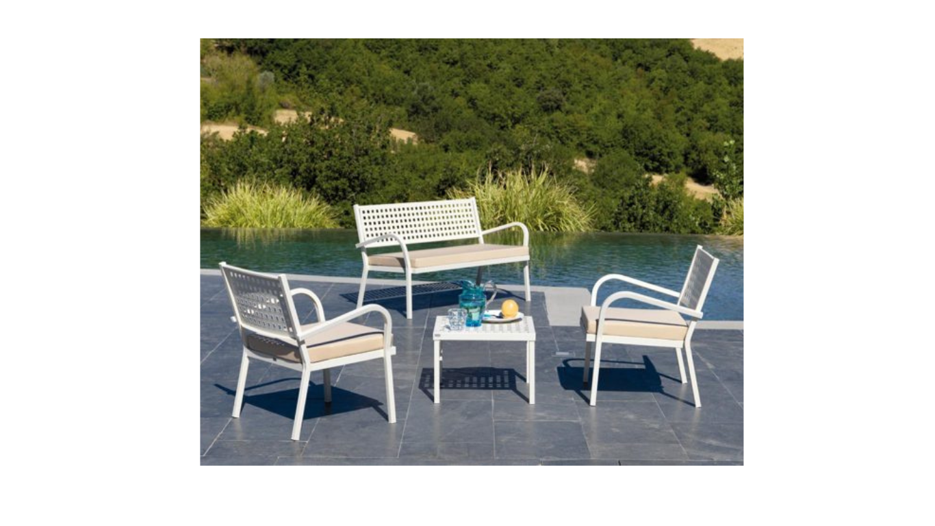 Alice two-Seater outdoor sofa- Powder Coating - Made in Italy