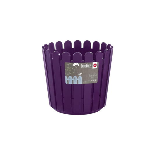 Emsa 512686 – Flowerpot Round, Country House Style, 11 Liter, Purple, Country House