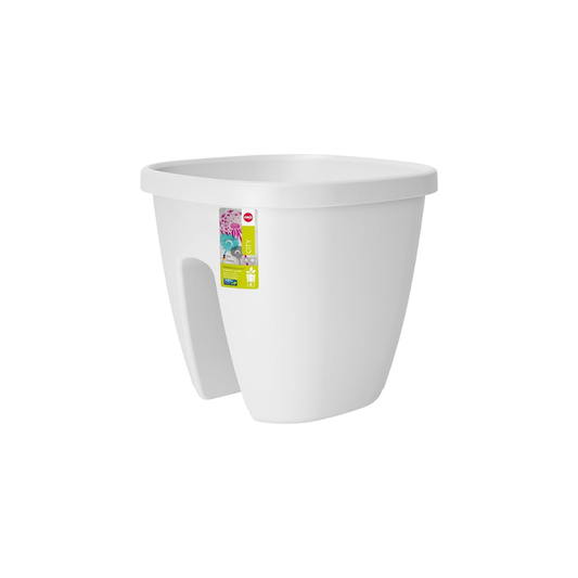 Emsa Railing Pot for the Balcony – self-watering system – White -515015