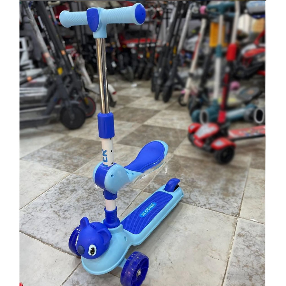 (Net) Stitch Head Kick Scooter 3 Wheels With Seat