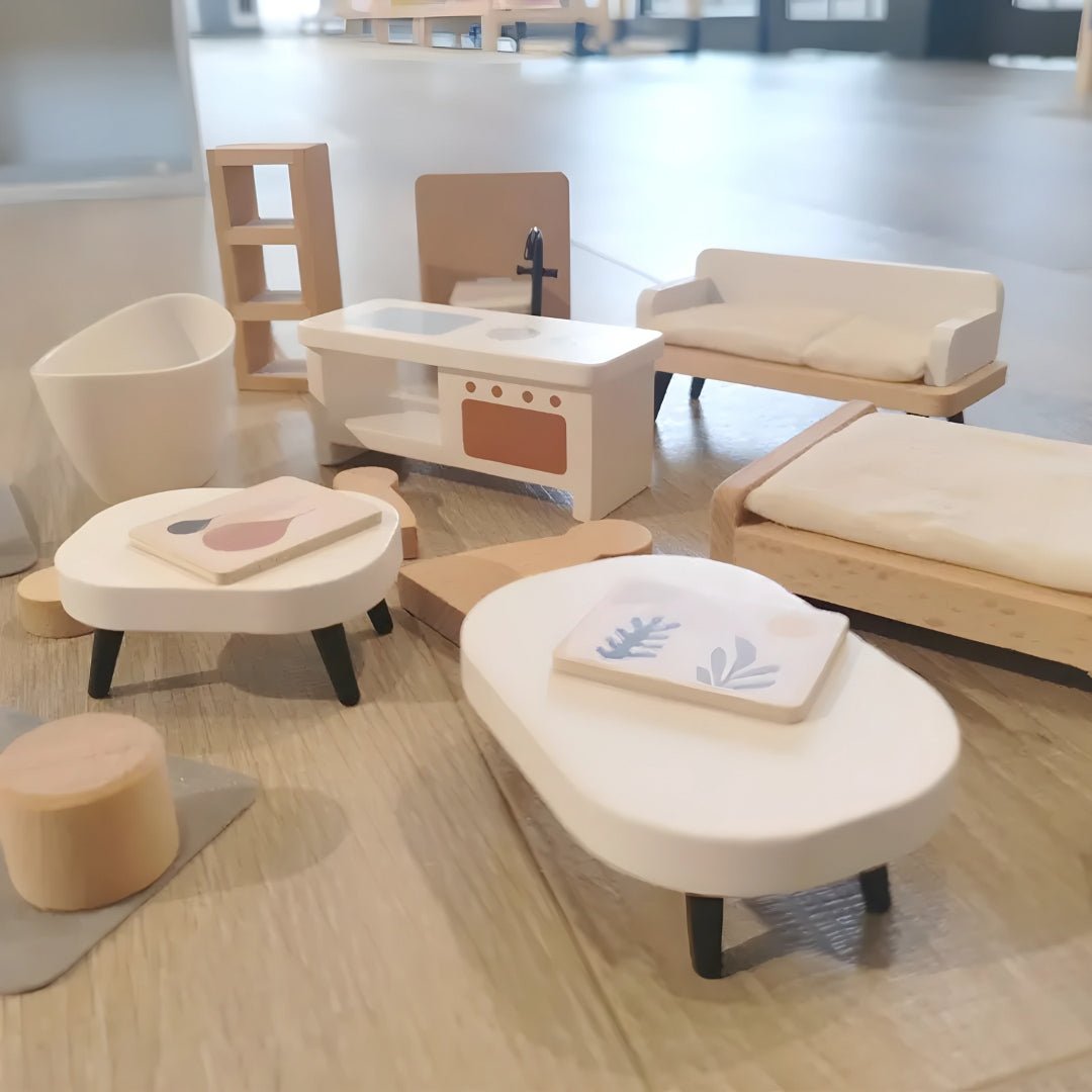 Furnished Wooden Dollhouse 3 Years +