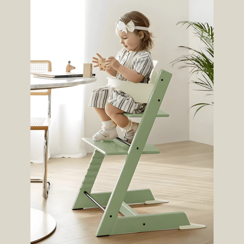 Beech Wood Adjustable Baby High Chair With Full Accessories