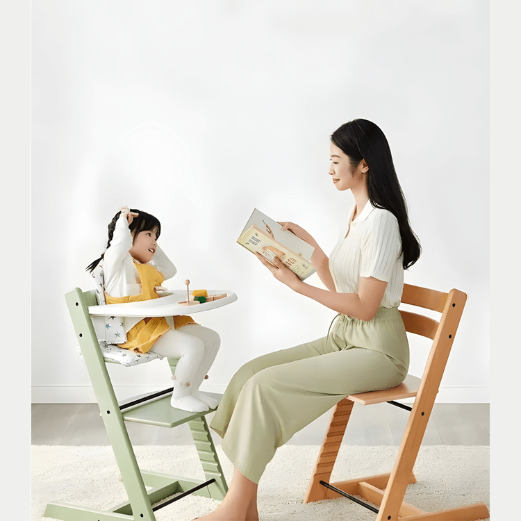 Beech Wood Adjustable Baby High Chair With Full Accessories