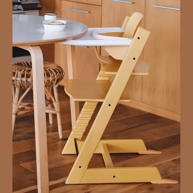 Beech Wood Adjustable Baby High Chair With Full Accessories
