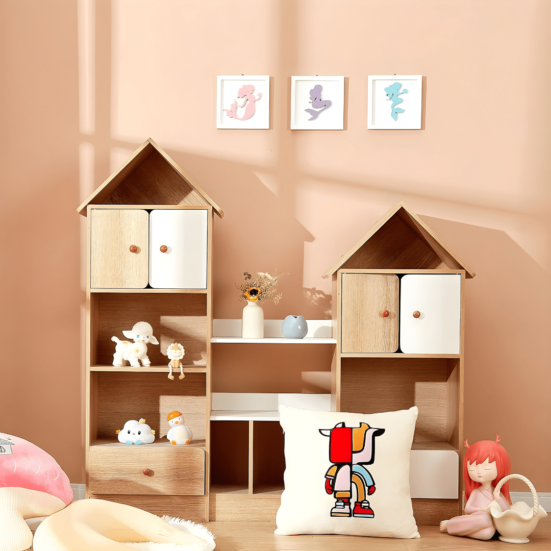 House Shaped Multi-Purpose  Combination Bookshelf with Doors Lebanon"
