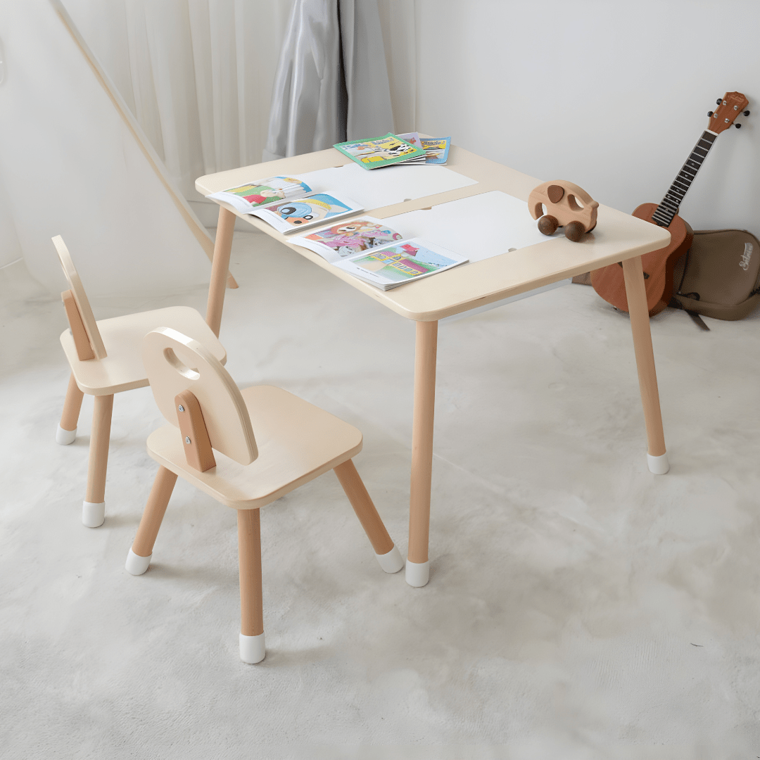 Kids Wooden Table With Storage Boxes Transparent Bins Lebanon"
