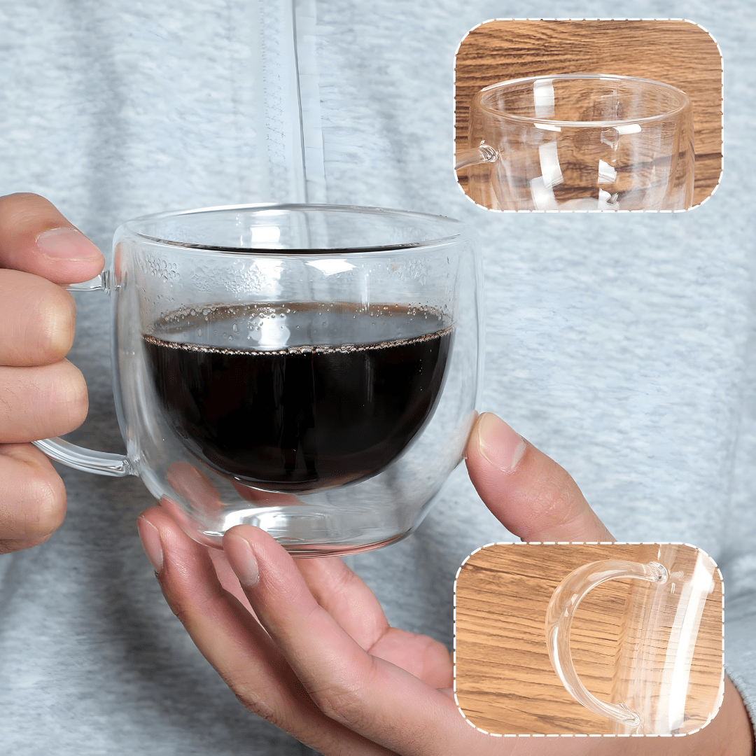 Premium Double Wall Glass Cup 150ml – Lightweight & Heat-Resistant