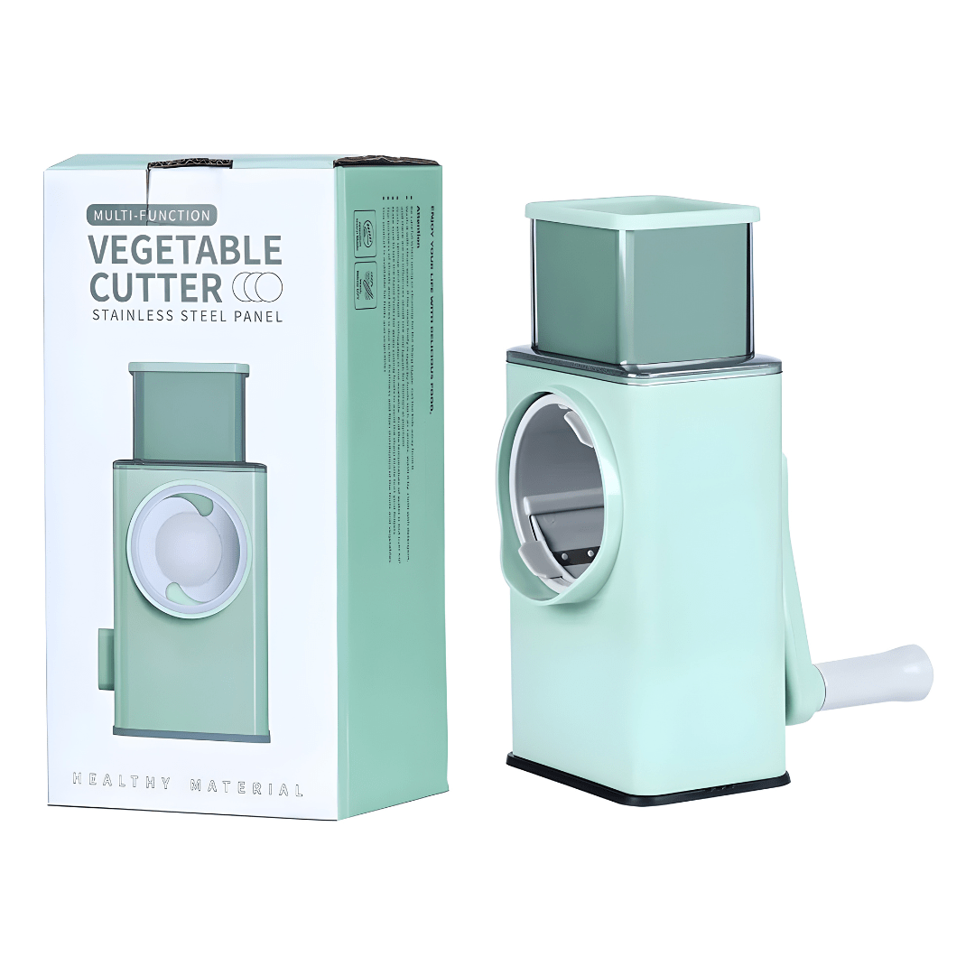 Multi-Function Vegetable Cutter with Stainless Steel Panel – 3-in-1 Drum Slicer