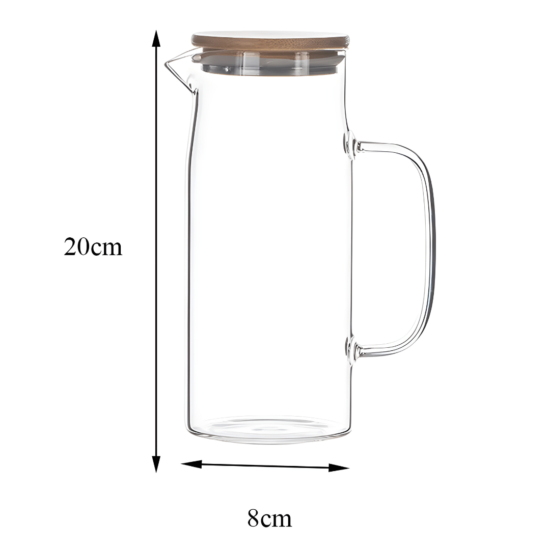 1.5L Borosilicate Glass Pitcher + 6 Cups Set (400ml)