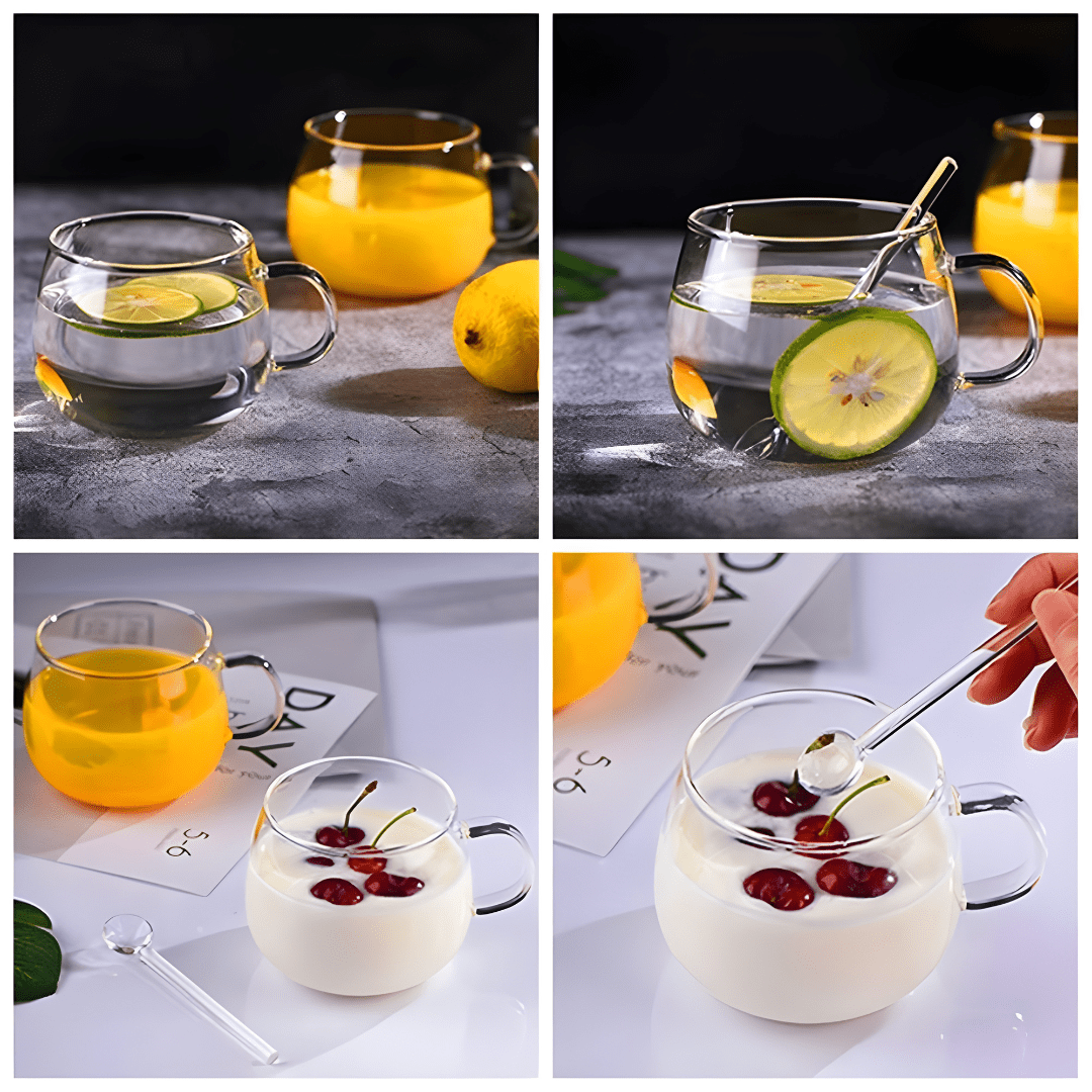 1.5L Borosilicate Glass Pitcher + 6 Cups Set (400ml)