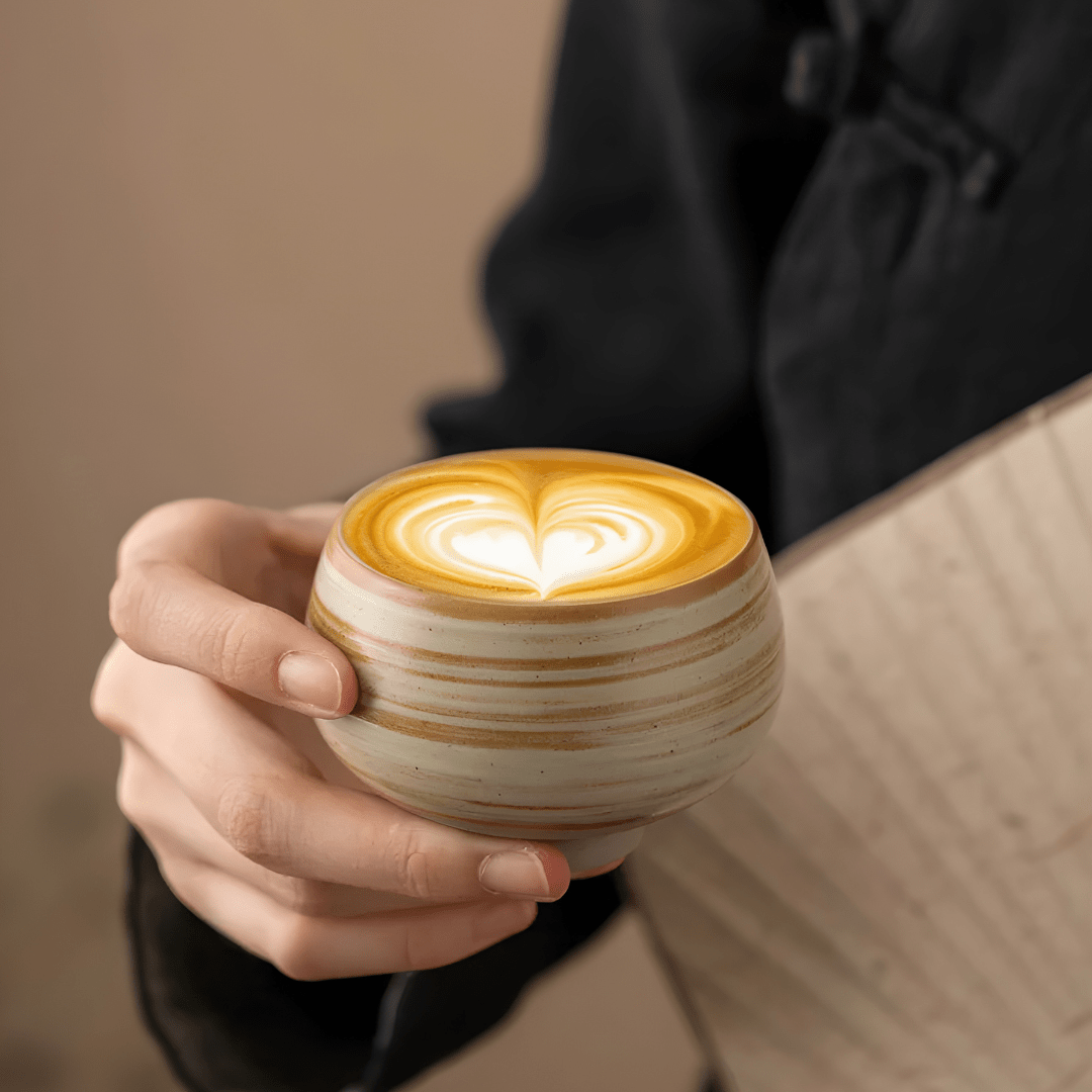 Retro Handmade Stoneware Cup Set – 7-Piece Afternoon Tea Collection