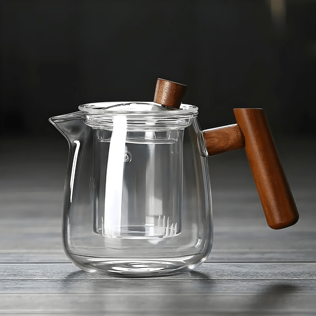 Handmade Glass Teapot with Infuser – 480ml + 4 Cups